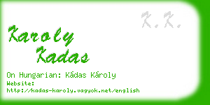 karoly kadas business card